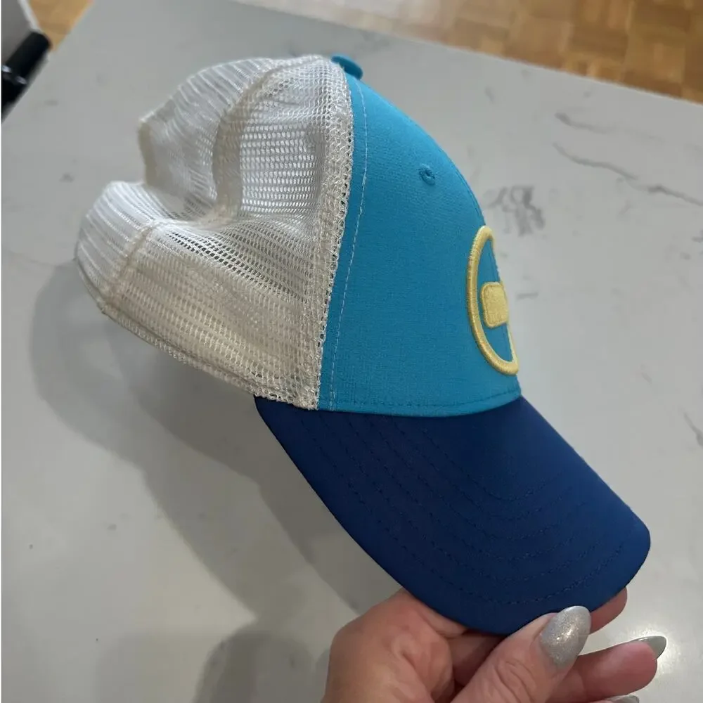 Vineyard Vines Performance Whale Dot Trucker Hat Blue Snapback Gold Preppy
